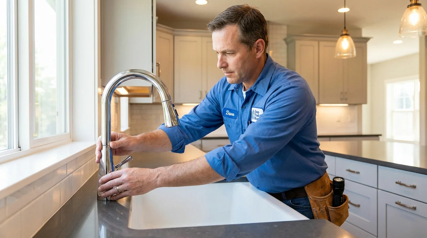 Kitchen faucet installation by Johns Plumbing LLC in Muscatine
